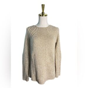 Chelsea & Violet Cream with Gold Metallic Accent and Gold Accent Knit Sweater XS